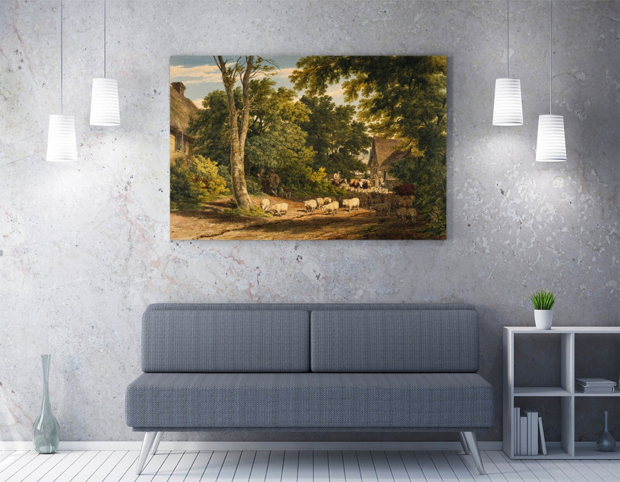 Canvas Wall Art - Robert Hills Driving Home The Flock Handmade Print