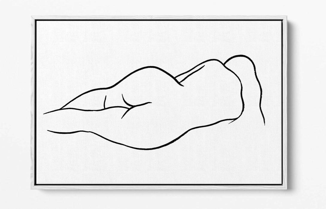 RECLINING NUDE WOMAN SHOWING BOTTOM ART -FLOAT EFFECT CANVAS WALL ART PIC PRINT