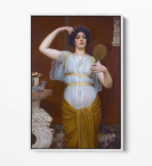 Canvas Wall Art Print - John William Godward Ione Float Effect on Premium Frame