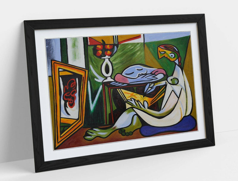 Picasso Framed Poster – Modern Wall Art Print With Green Blue Artwork
