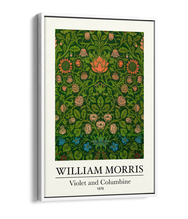 Floral Canvas Art Print – William Morris Botanical Canvas Wall Art With Premium Float Frame