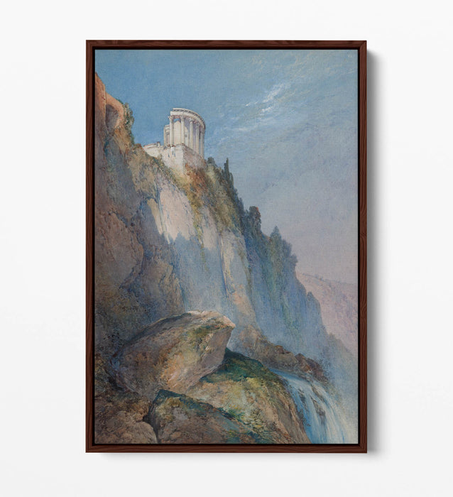 WILLIAM CALLOW,TEMPLE OF VESTA & FALLS AT TIVOLI -FLOAT EFFECT CANVAS ART PRINT