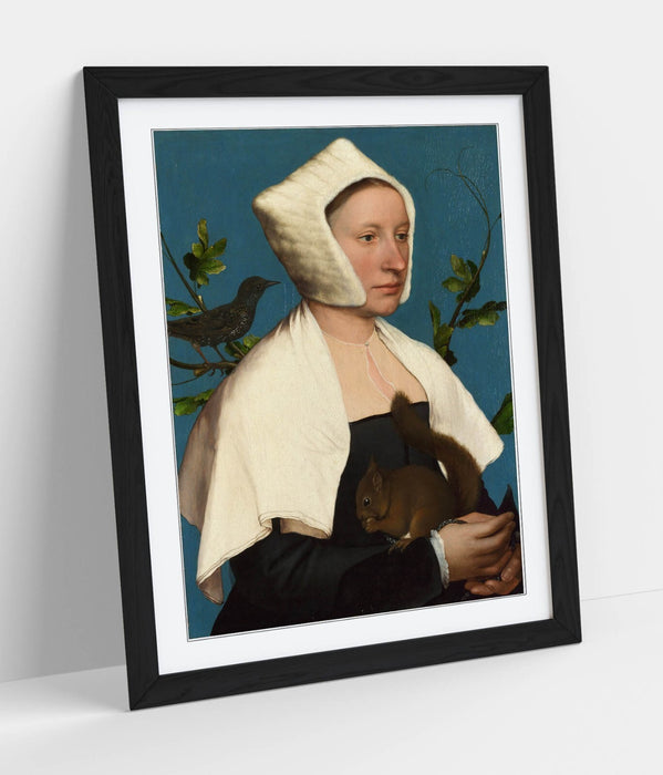 Framed Art Poster Featuring Hans Holbein The Younger Portrait | Handmade Woodgrain Frame