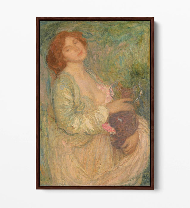 Float Effect Canvas Art – Woman With Vase Painting | Premium Varnish Finish