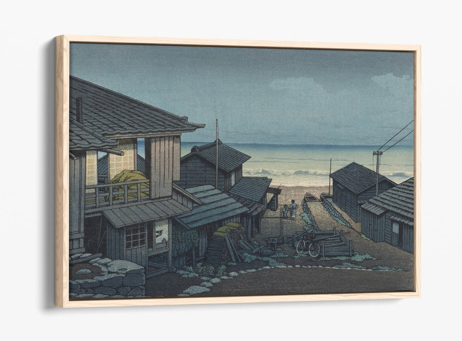 Float Effect Canvas Art - Kawase Hasui Cloudy Day At Mizuki Premium Wall Print