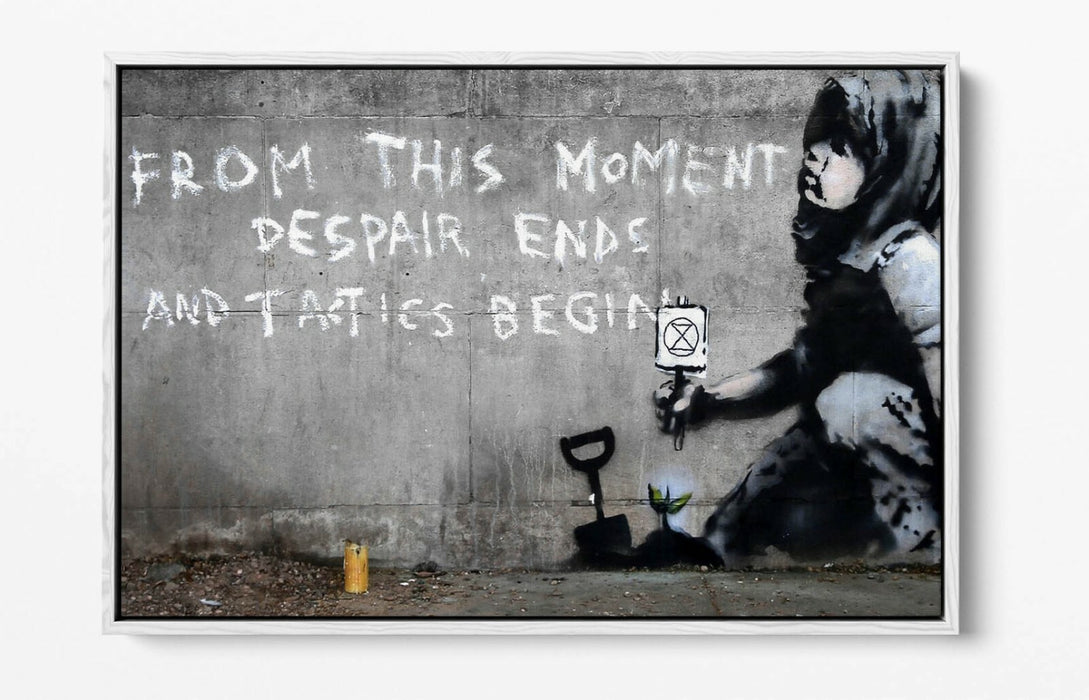 BANKSY EXTINCTION REBELLION STREET ART -FLOAT EFFECT CANVAS WALL ART PIC PRINT-