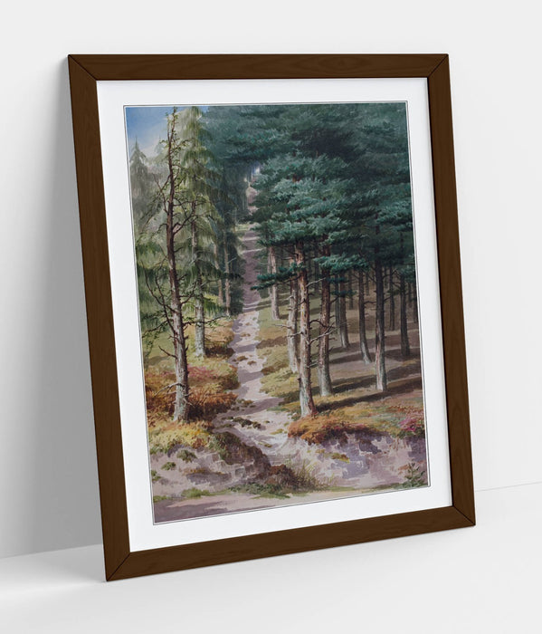 Framed Wall Art Poster Elijah Walton Rednal Wood Print - Natural Wood Frame
