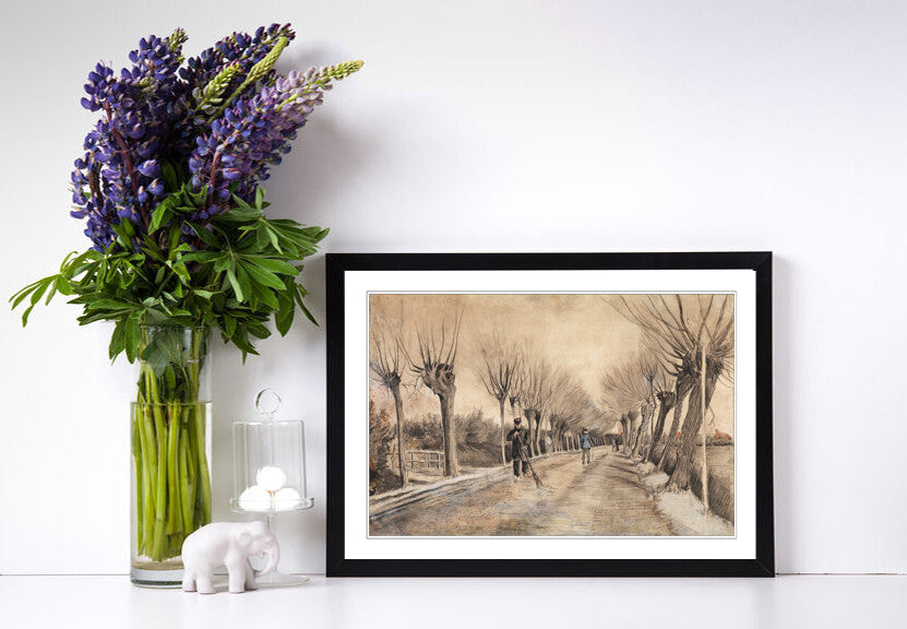 Van Gogh Framed Art – Classic Wall Art Poster With Black Oak Frame