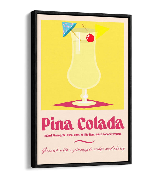 Pina Colada Canvas Art – Vibrant Cocktail Wall Decor | Float Effect Canvas Print