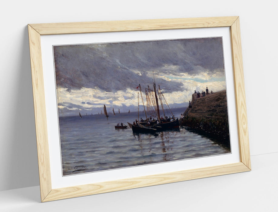 Framed Art Poster – Alfred Guillou Sardine Fishermen Painting | Handmade UK Frame