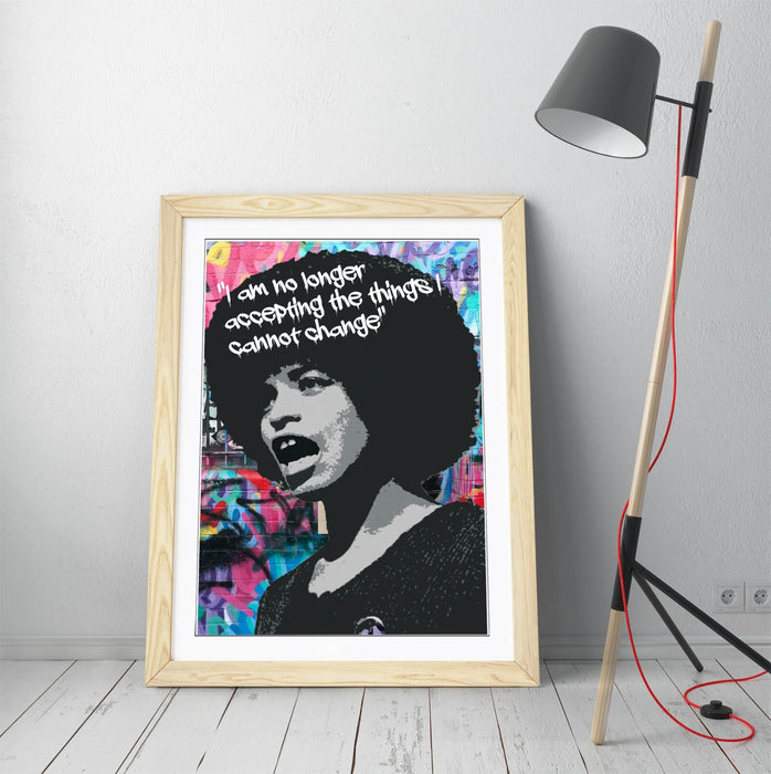ANGELA DAVIS ACTIVIST GRAFFITI QUOTE -ART FRAMED POSTER PICTURE PRINT ARTWORK