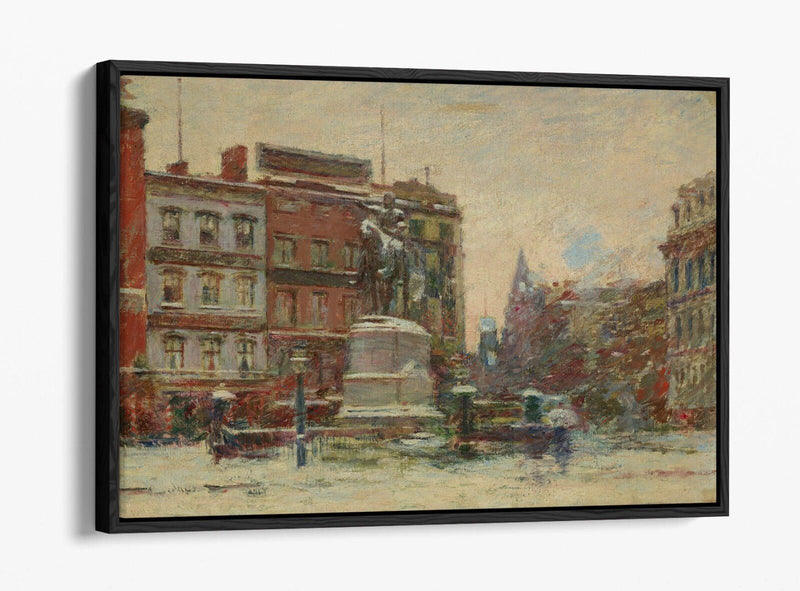 Float Effect Canvas Art – Union Square Winter Print | Premium Varnish Finish