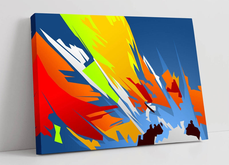 Abstract Canvas Wall Art – Multicolor Framed Canvas Print with Scratch Resistant Finish