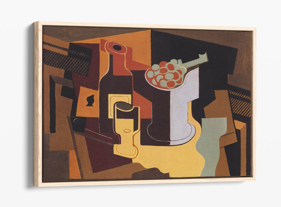 JUAN GRIS, BOTTLE AND FRUIT BOWL -FLOAT EFFECT CANVAS WALL ART PRINT