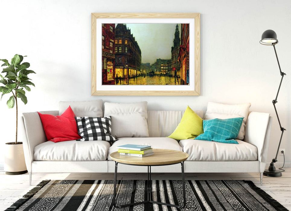 Framed Art Poster - John Atkinson Grimshaw Boar Lane Leeds Print | UK Handmade Art