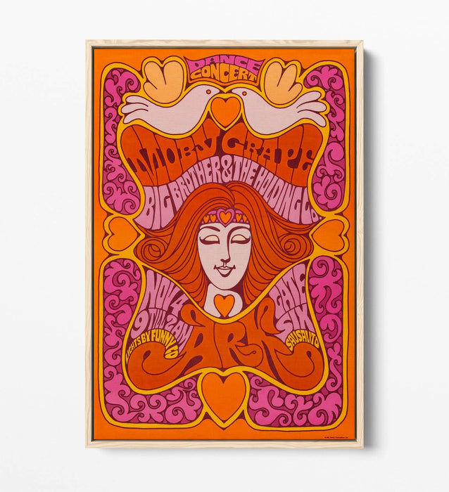 PSYCHEDLIC 60'S VINTAGE MOBY GRAPE POSTER -FLOAT EFFECT CANVAS WALL ART PRINT