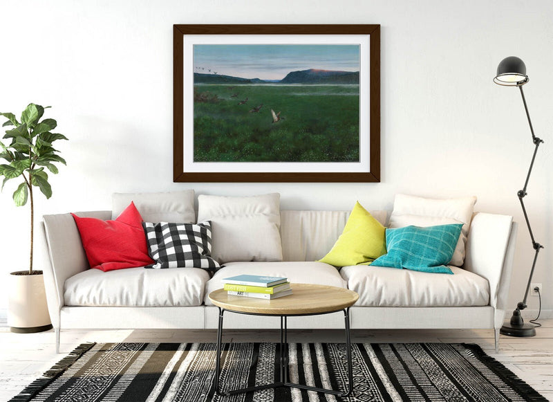 Framed Wall Art - Theodor Kittelsen Wild Ducks Painting | Matte Paper Print