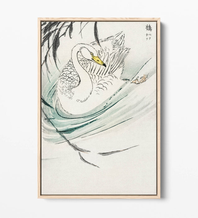 Float Effect Canvas Art - Wooper Swan Artwork on Premium 30mm Deep Frame