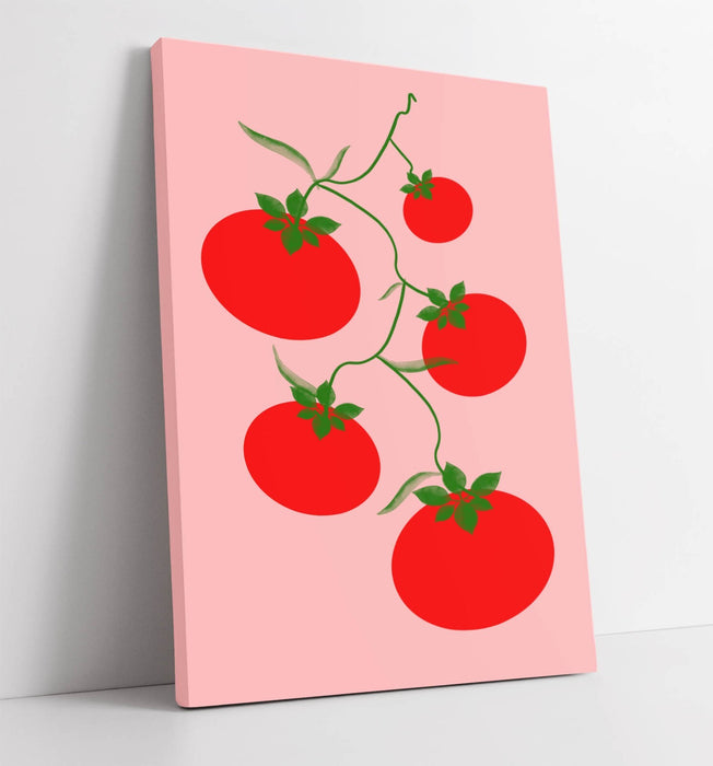 VINE TOMATOES TRENDY MINIMALIST KITCHEN DECOR -CANVAS WALL ART PICTURE PRINT