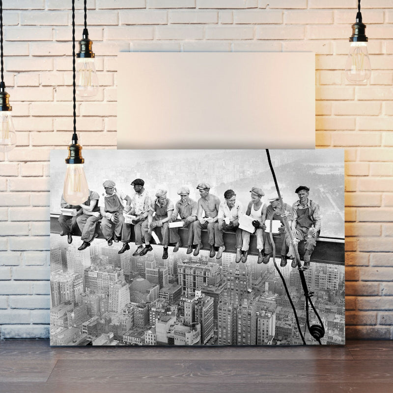 Canvas Wall Art - Lunch Atop Skyscraper Handmade Premium Print | Ready To Hang