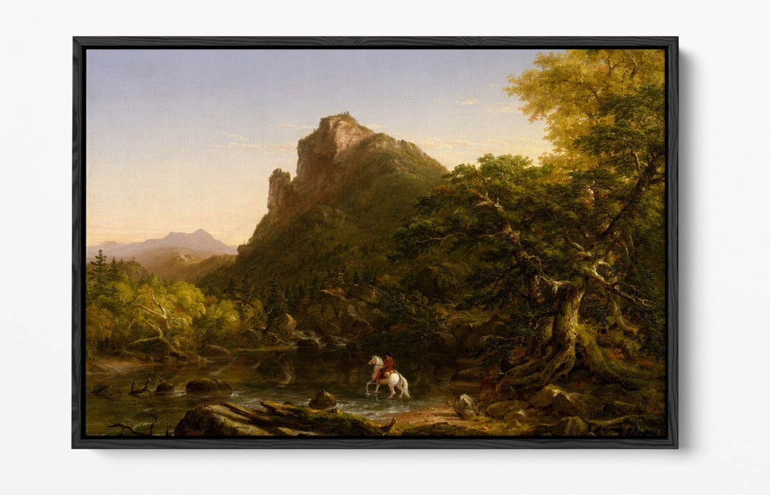 THOMAS COLE, THE MOUNTAIN FORD -FLOAT EFFECT CANVAS WALL ART PRINT