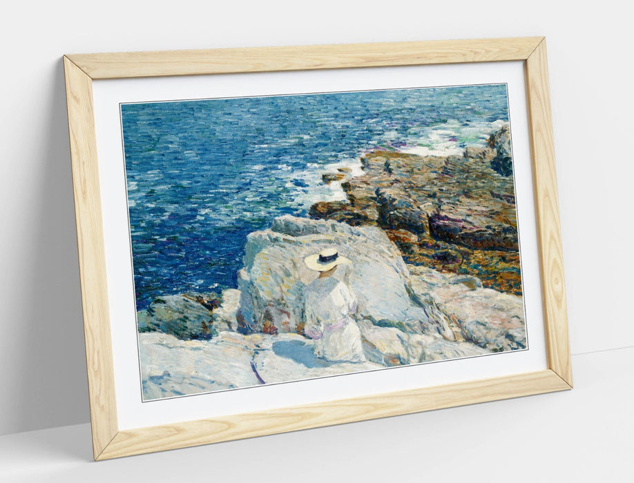 Framed Wall Art Print – Childe Hassam South Ledges Artwork | Matte Paper, Woodgrain Frame