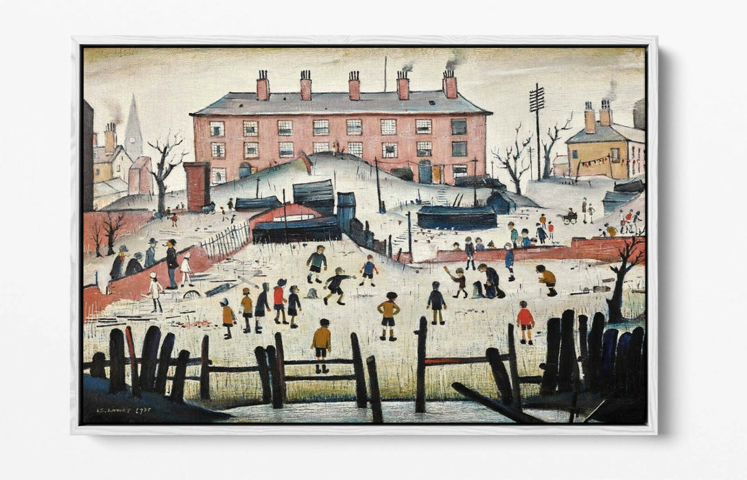 LS LOWRY CRICKET MATCH -FLOAT EFFECT CANVAS WALL ART PIC PRINT GRAFFITI- RED