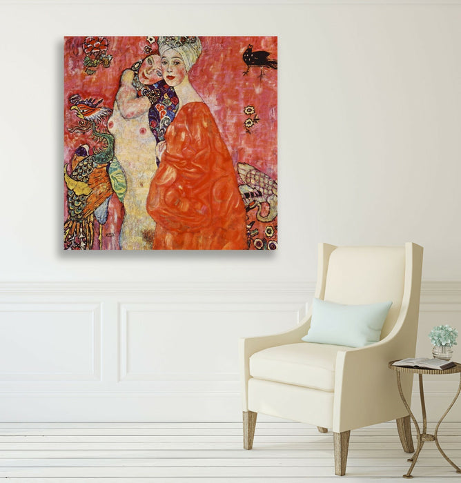 Gustav Klimt Girlfriends or Two Woman CANVAS WALL ART PICTURE PRINT PAINTING