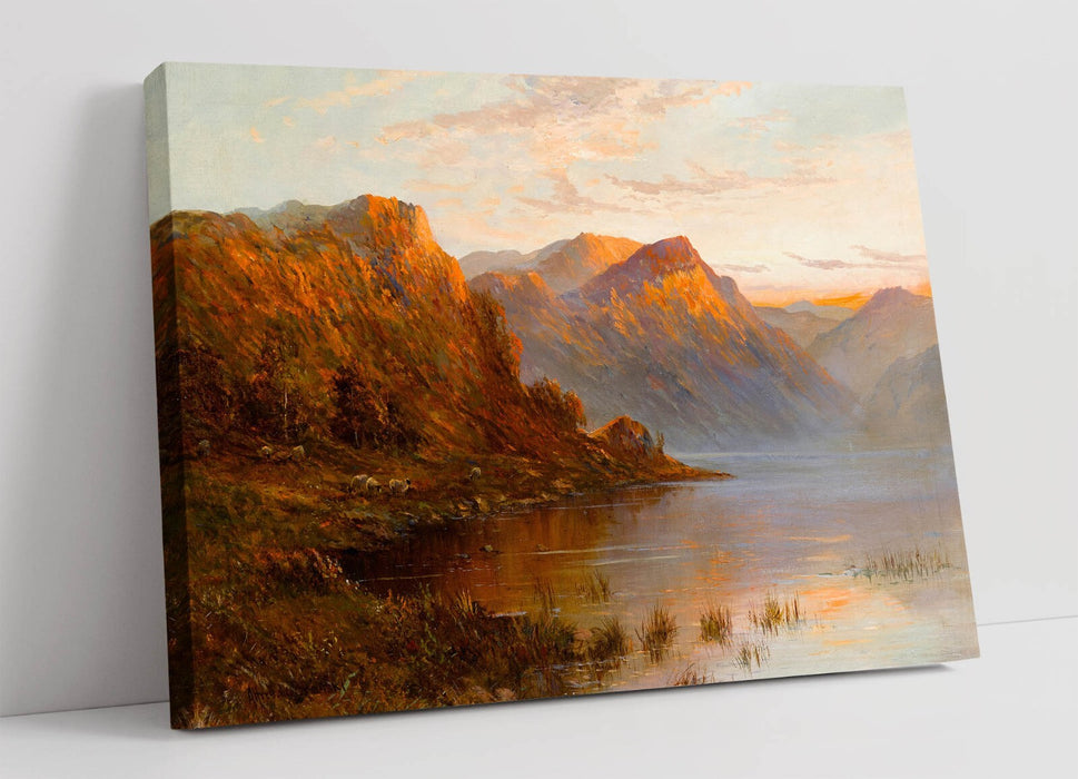 Canvas Wall Art - Alfred De Breanski Scotch Lake Landscape Print With Vibrant Colors