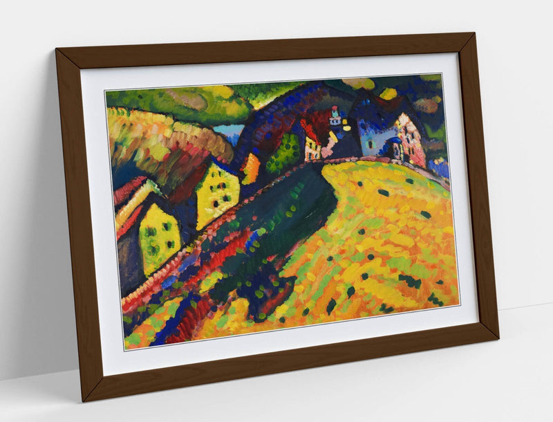 Framed Wall Art - Kandinsky Houses at Murnau Poster | Handmade UK Woodgrain Frame