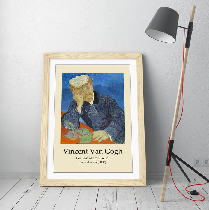 Framed Wall Art – Vincent Van Gogh Print Portrait Of Dr Gachet With Faux Wood Frame