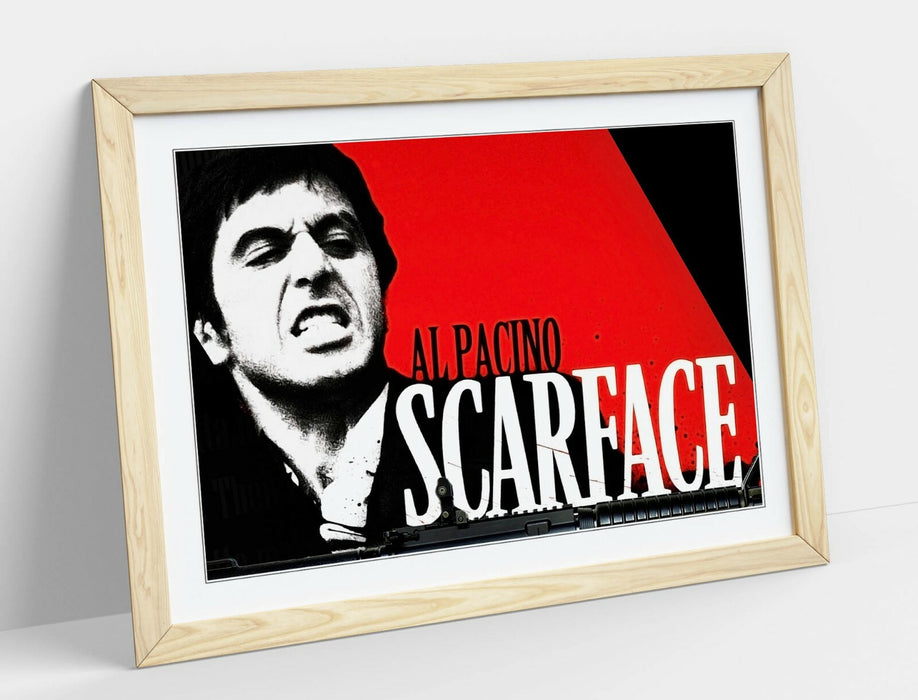 Framed Art Poster – Scarface Movie Art Red Black Artwork | Handmade Print