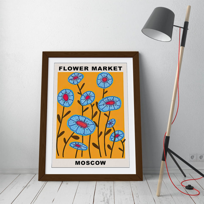 Flower Market Poster - Framed Wall Art Print | Handmade UK Floral Decor