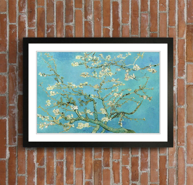 Van Gogh Almond Blossom Art – Framed Wall Art Poster With Woodgrain Frame