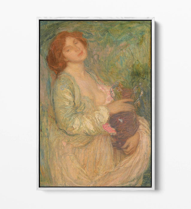 Float Effect Canvas Art – Woman With Vase Painting | Premium Varnish Finish