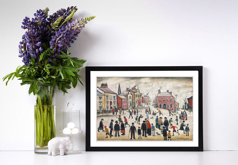 People Standing About CANVAS WALL ART PRINT ARTWORK PAINTING LS Lowry style