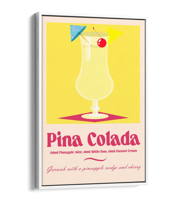 Pina Colada Canvas Art – Vibrant Cocktail Wall Decor | Float Effect Canvas Print