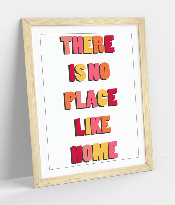 "THERE IS NO PLACE LIKE HOME" COSY QUOTE SLOGAN -FRAMED WALL ART PICTURE PRINT