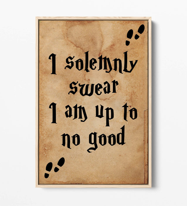 "I SOLEMNLY SWEAR" MARAUDERS POTTER QUOTE -FLOAT EFFECT CANVAS WALL ART PRINT