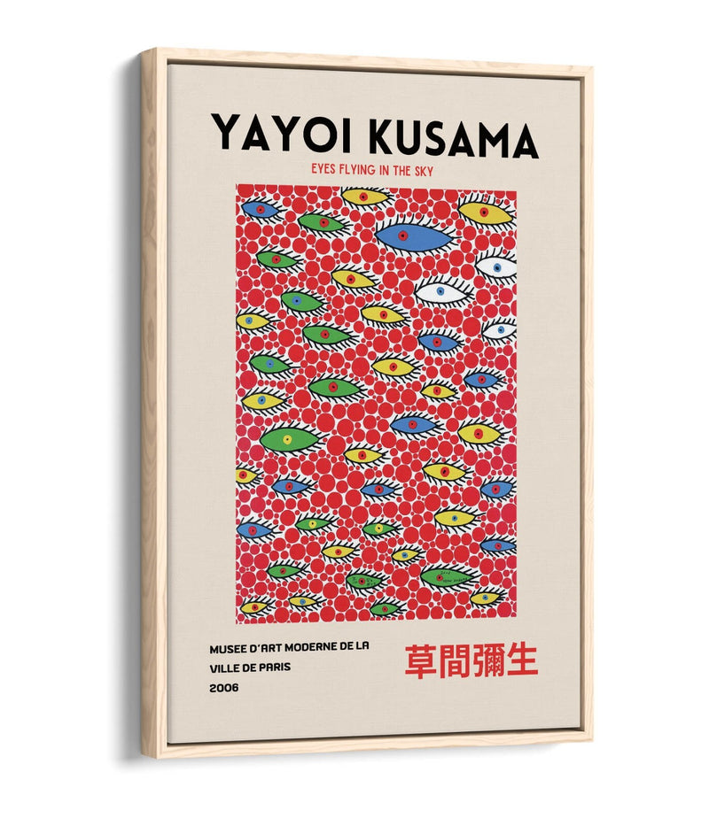 Abstract Canvas Art - Yayoi Kusama Eyes Painting | Float Effect Canvas Print