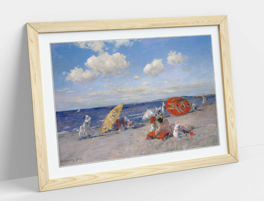 Framed Art Print – Handmade Seaside Artwork With Woodgrain Frame Finish