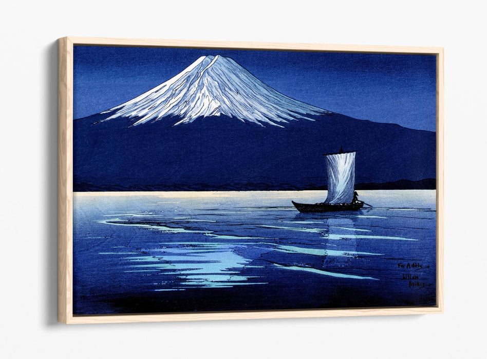 Canvas Wall Art – Moonlight On Mount Fuji | Premium Float Effect Print
