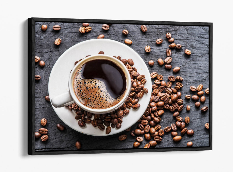 Coffee Canvas Wall Art – Handmade Float Effect Canvas With Coffee Beans Print