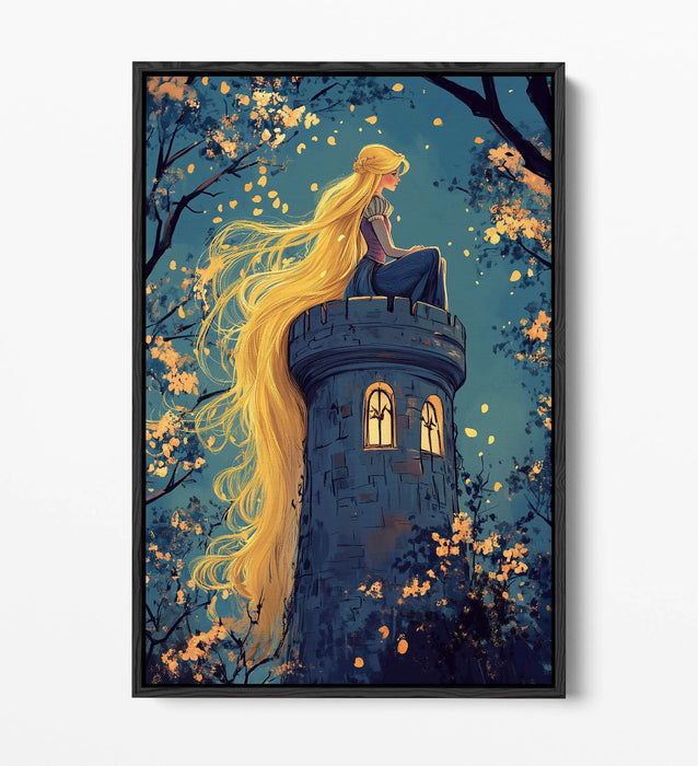 Rapunzel Canvas Art – Float Effect Canvas Wall Art With Long Hair Print