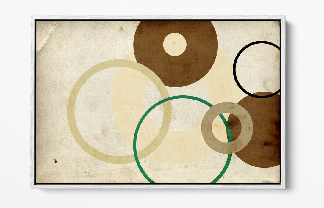 Canvas Wall Art - Brown Abstract Shapes | Float Effect Premium Frame, Ready to Hang