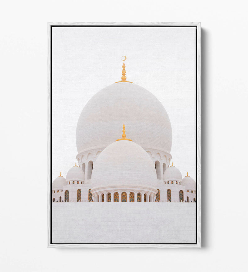 Float Effect Canvas Art - Abu Dhabi Grand Mosque Photography Print - Premium Vibrant Colors
