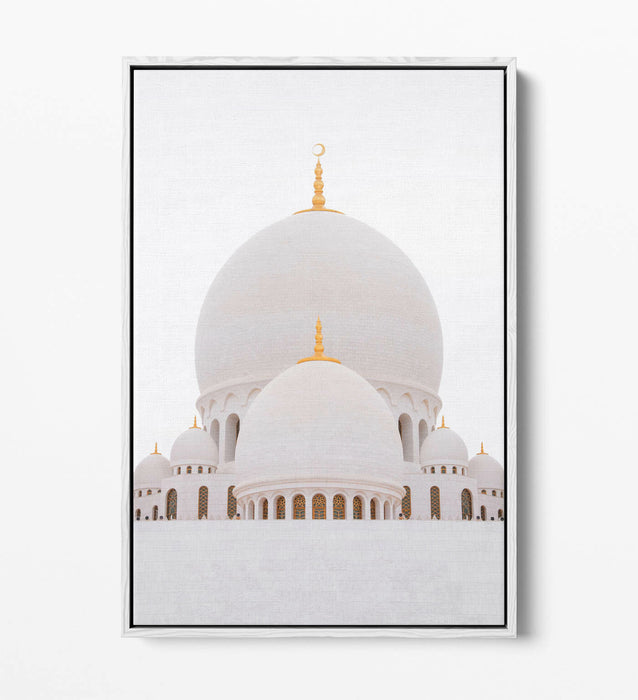 Float Effect Canvas Art - Abu Dhabi Grand Mosque Photography Print - Premium Vibrant Colors