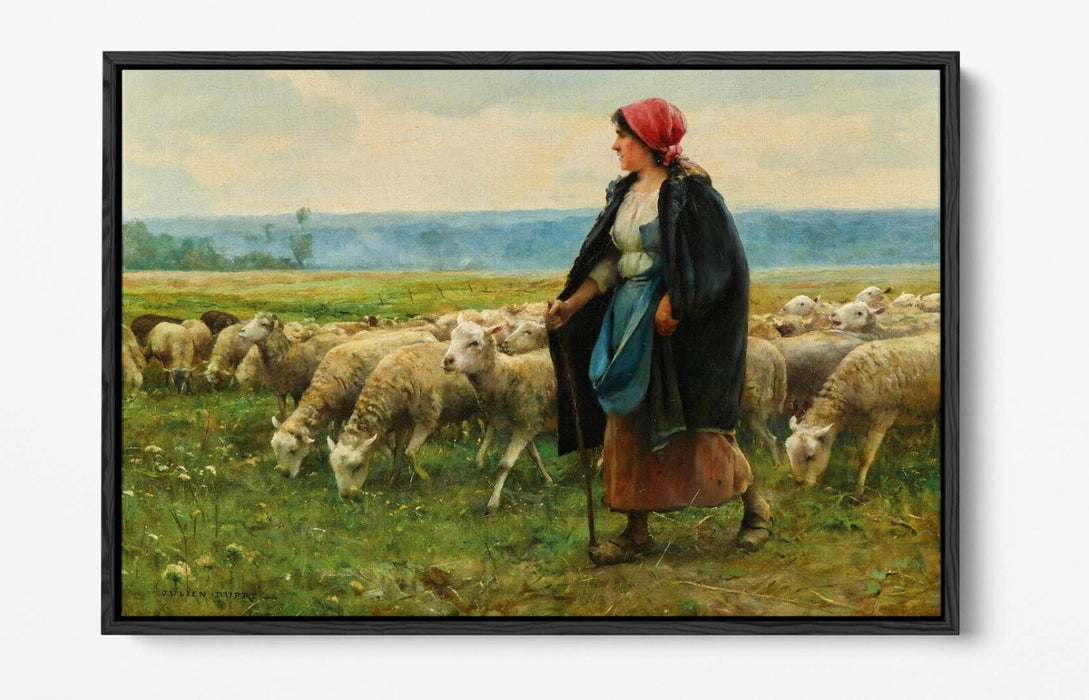 Canvas Wall Art – JULIEN DUPRE Shepherdess Float Effect Print on Premium Frame