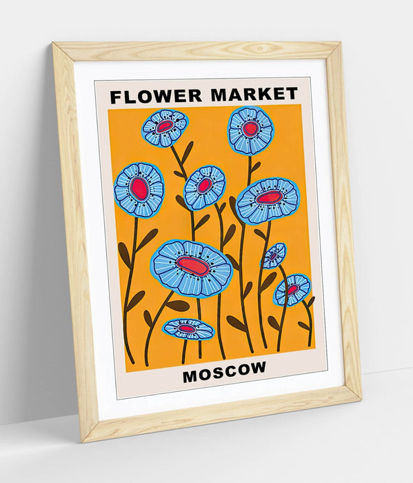 Flower Market Poster - Framed Wall Art Print | Handmade UK Floral Decor