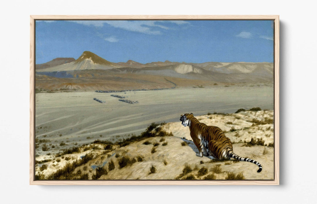 JEAN-LEON GEROME, TIGER ON THE WATCH -FLOAT EFFECT CANVAS WALL ART PRINT